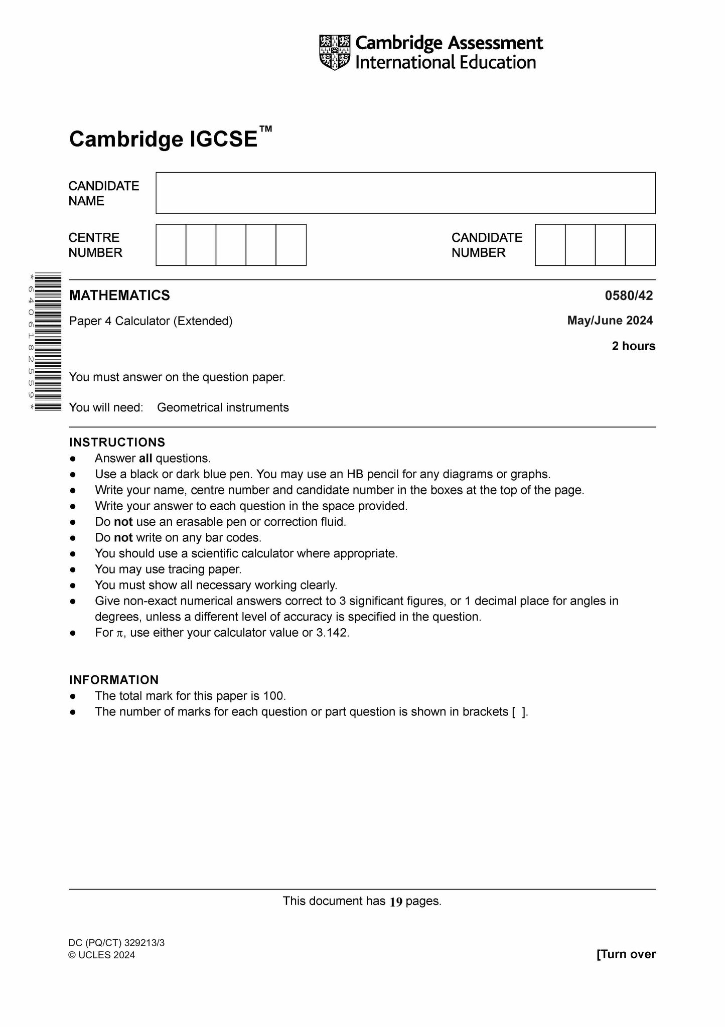 Cambridge O.L Math (0580/0980) Past Papers 2,4 New Syllabus 2025 With Qr Answers By Eng. Walid Hamza