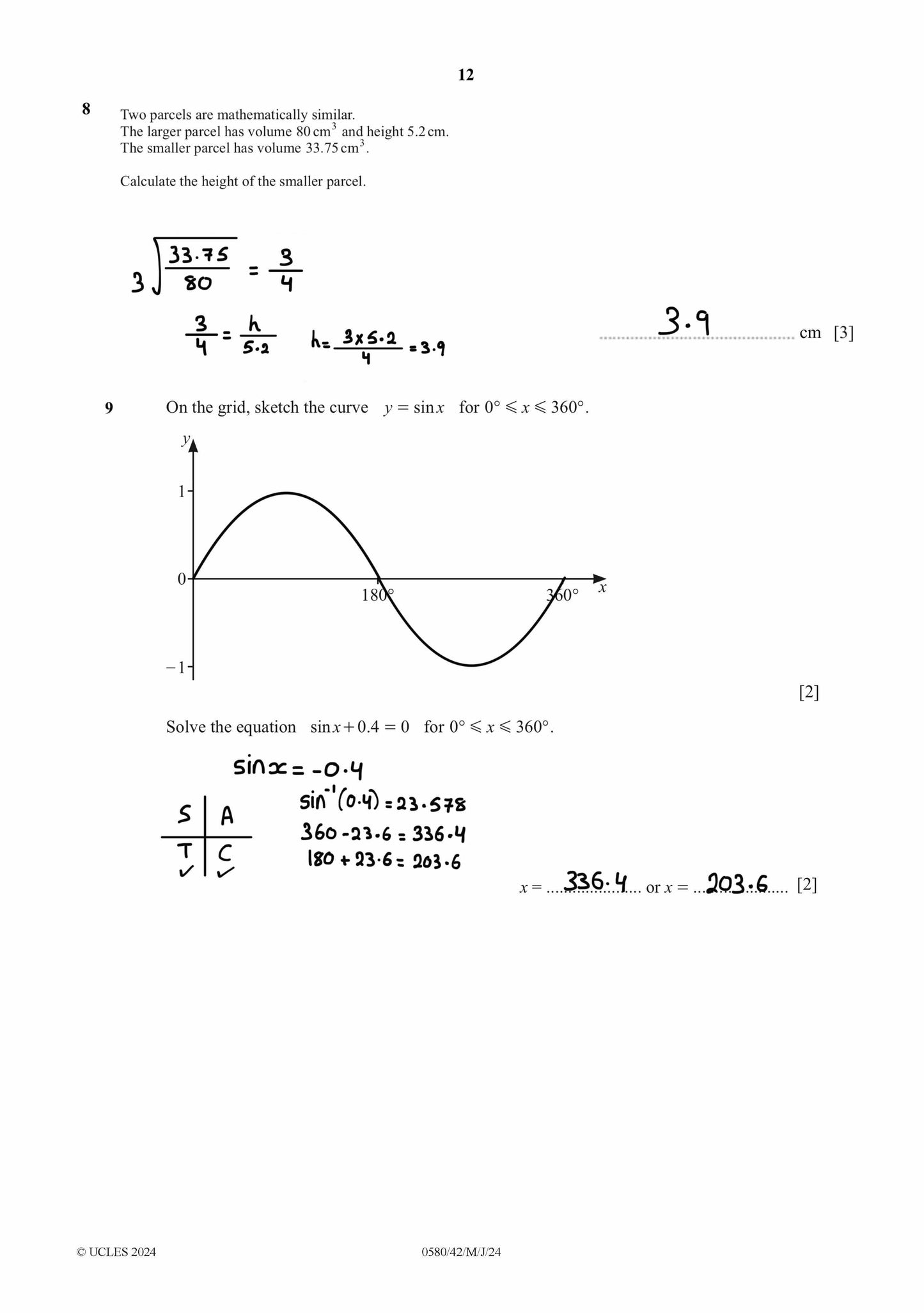 Cambridge O.L Math (0580/0980) Past Papers 2,4 New Syllabus 2025 With Qr Answers By Eng. Walid Hamza