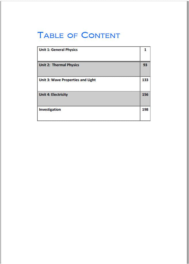 Cambridge O.L Combined Science (0653) Physics Classified P2,4,6 With M.S Ahmed Sherif