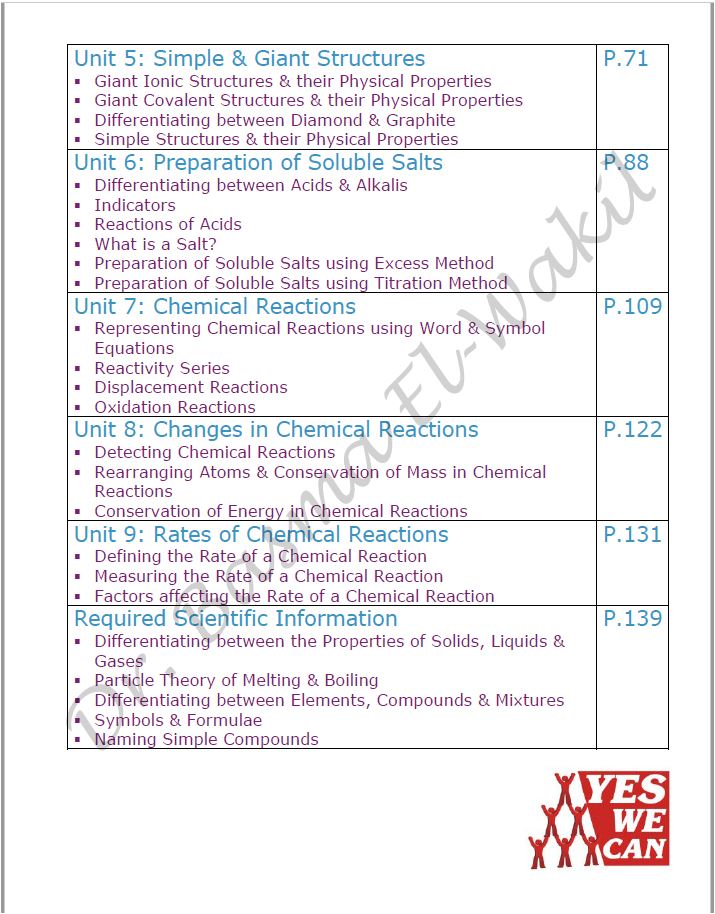 Cambridge Checkpoint 2 Year 8 Science (0893) Notes Chemistry Basma El-Wakil (Science Vision)