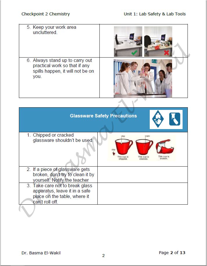 Cambridge Checkpoint 2 Year 8 Science (0893) Notes Chemistry Basma El-Wakil (Science Vision)