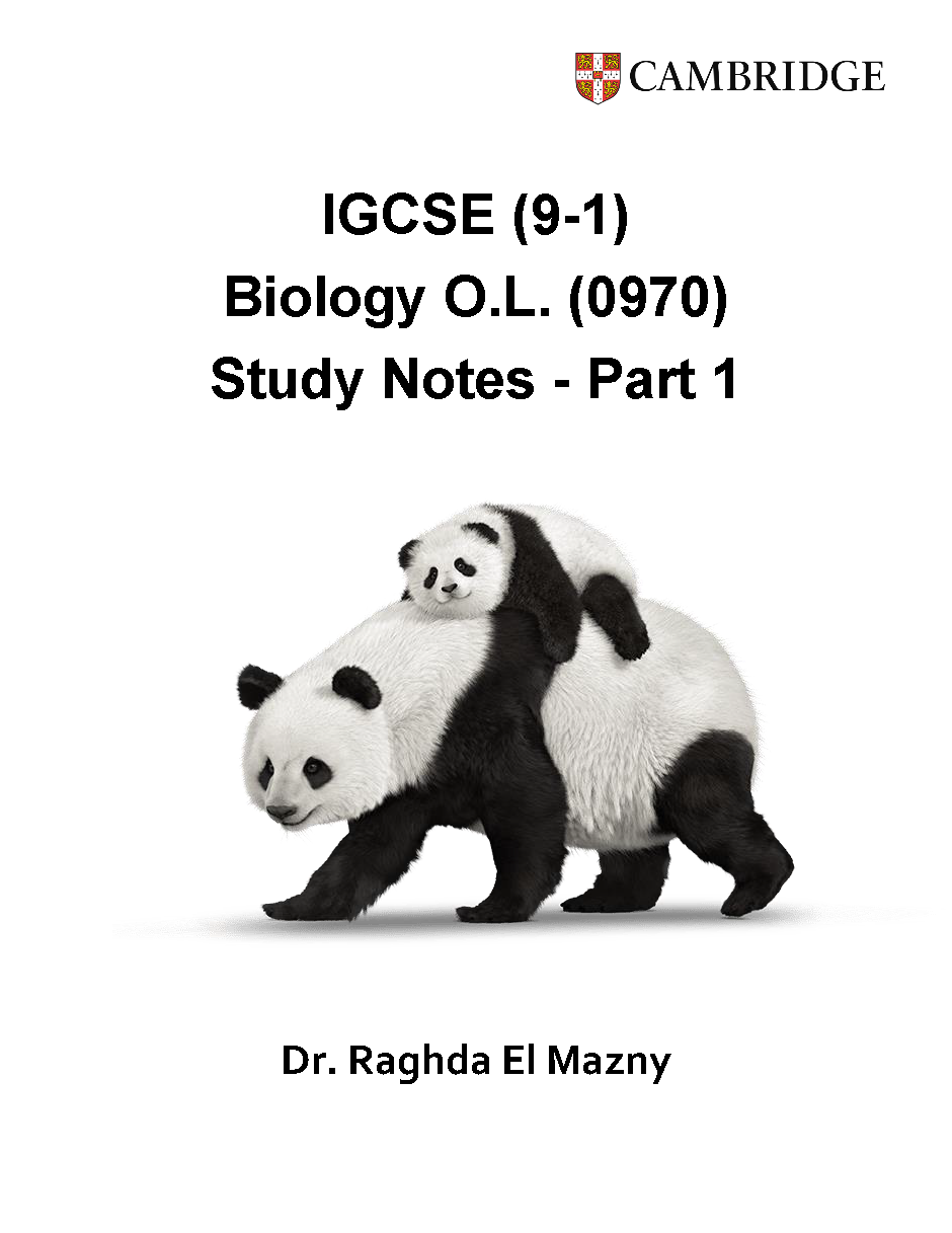 Cambridge O.L Biology (0610/0970) Package Notes, Classified, P.P Dr. Raghda El Mazny 2026