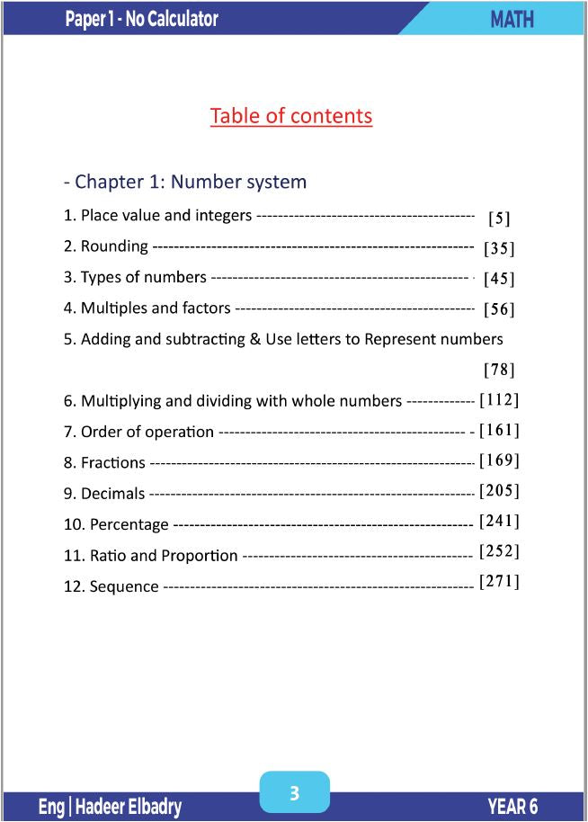 Cambridge Primary Year 6 (0096) Maths Classified With Answers Eng. Hadeer Elbadry