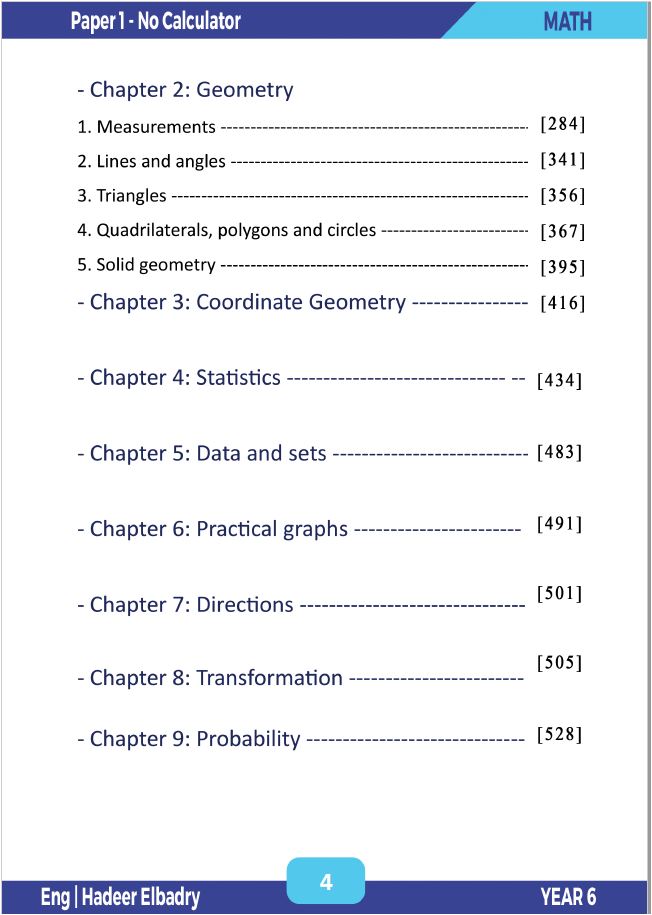 Cambridge Primary Year 6 (0096) Maths Classified With Answers Eng. Hadeer Elbadry
