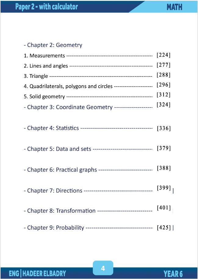 Cambridge Primary Year 6 (0096) Maths Classified With Answers Eng. Hadeer Elbadry