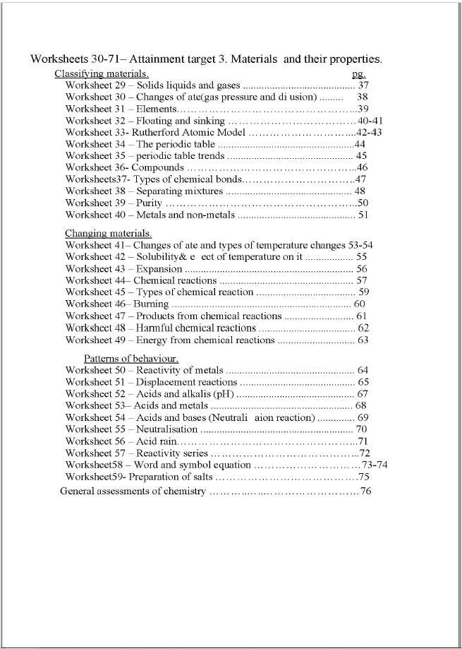 Cambridge Checkpoint 2 Year 7 Science (0893) Revision Work sheets Maher Galal