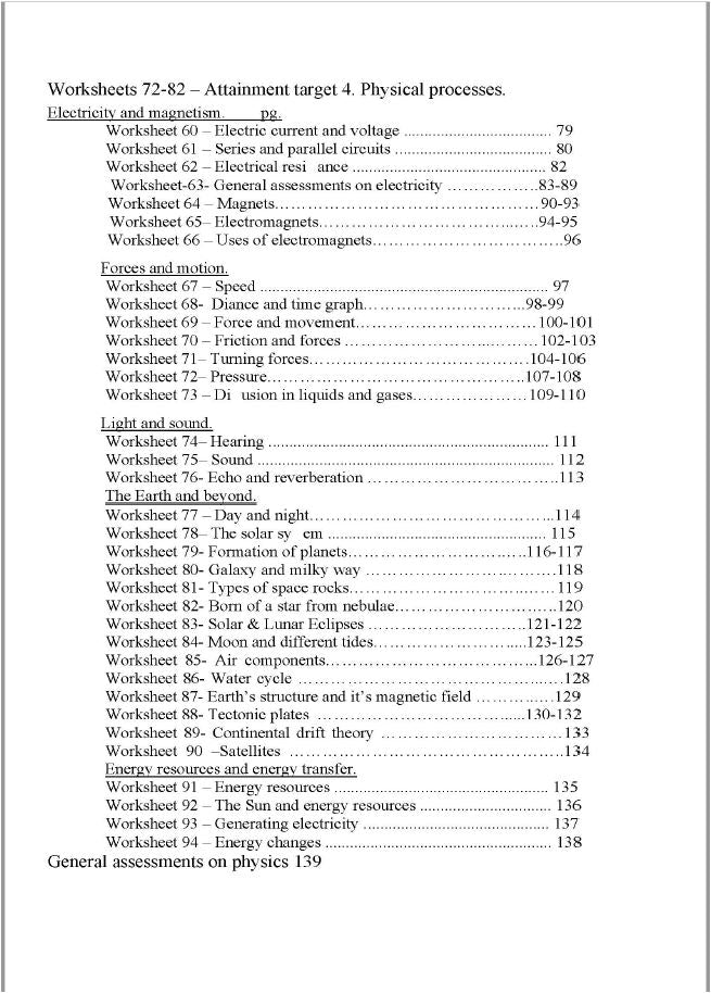 Cambridge Checkpoint 2 Year 7 Science (0893) Revision Work sheets Maher Galal