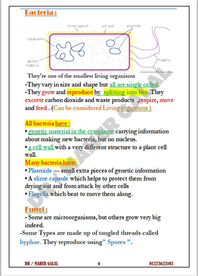 Cambridge Checkpoint 2 Year 7 Science (0893) Revision Work sheets Maher Galal