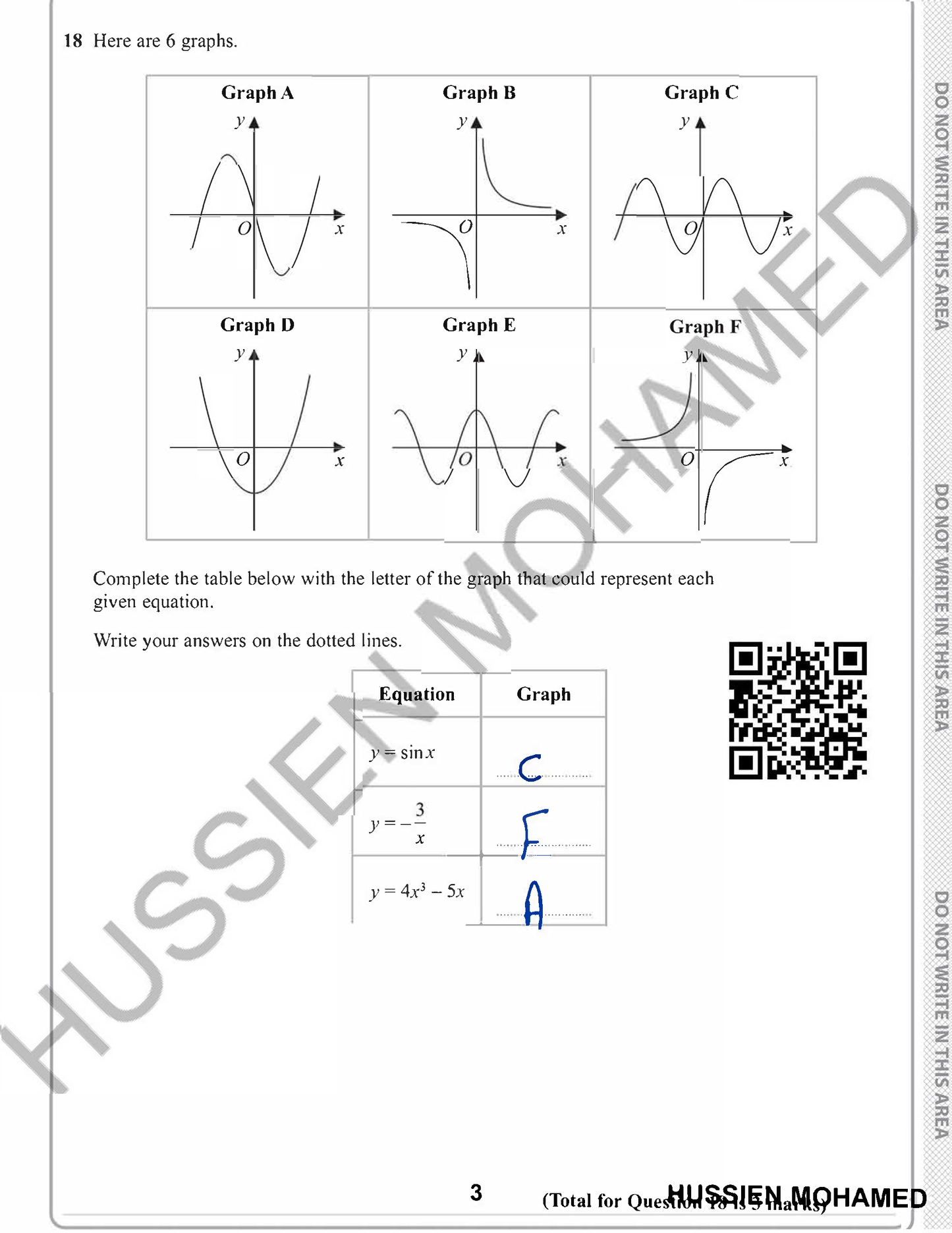Edexcel O.L Maths A (4MA1/1H,2H) Classified With Mark Scheme (QR videos Answers) Eng. Hussien Mohamed