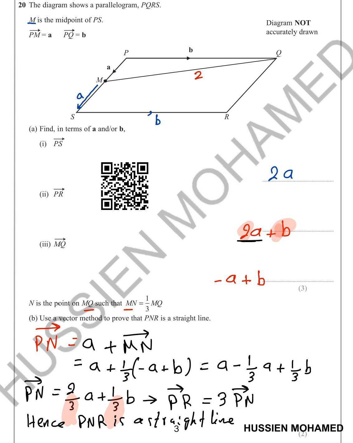Edexcel O.L Maths A (4MA1/1H,2H) Classified With Mark Scheme (QR videos Answers) Eng. Hussien Mohamed