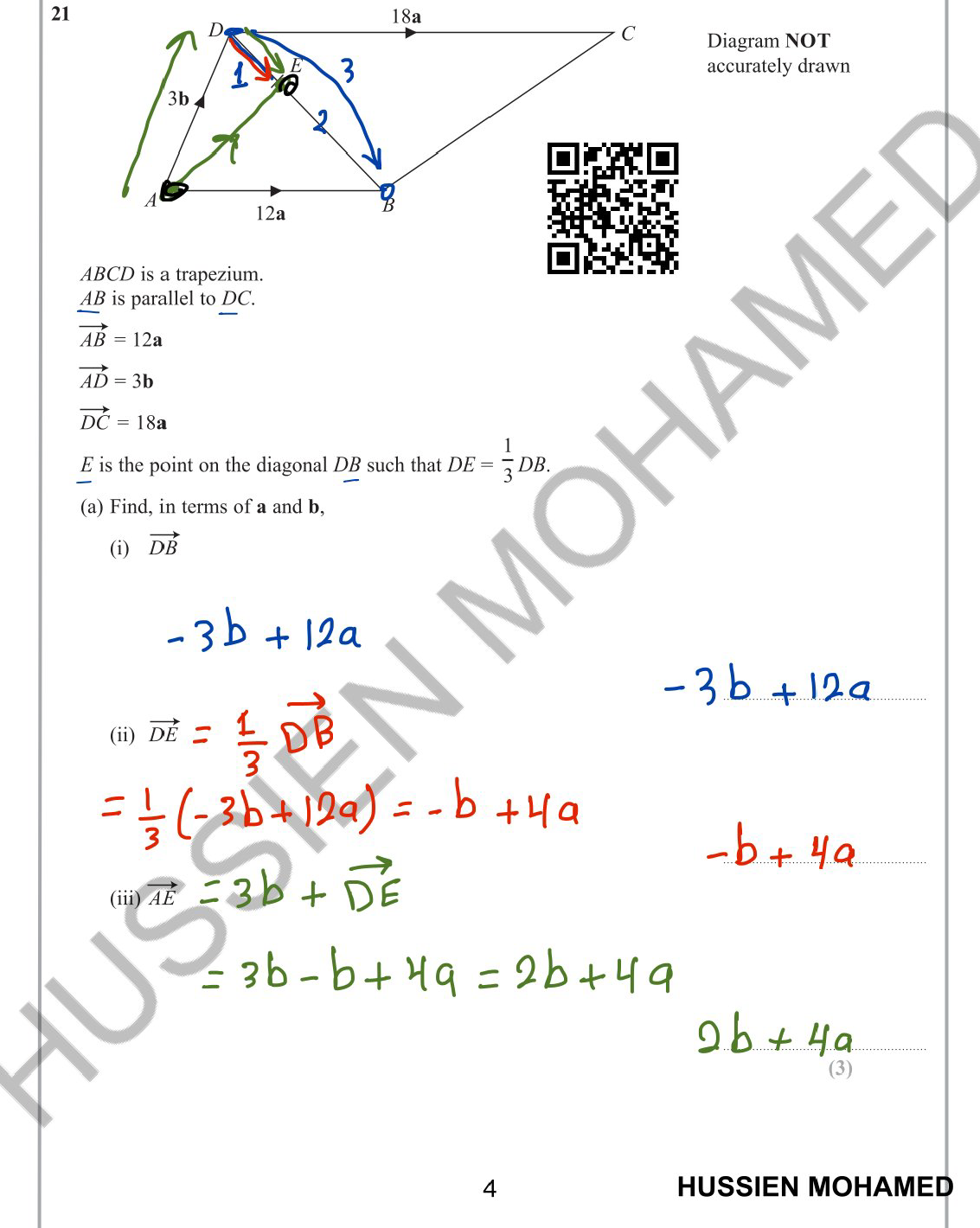 Edexcel O.L Maths A (4MA1/1H,2H) Classified With Mark Scheme (QR videos Answers) Eng. Hussien Mohamed