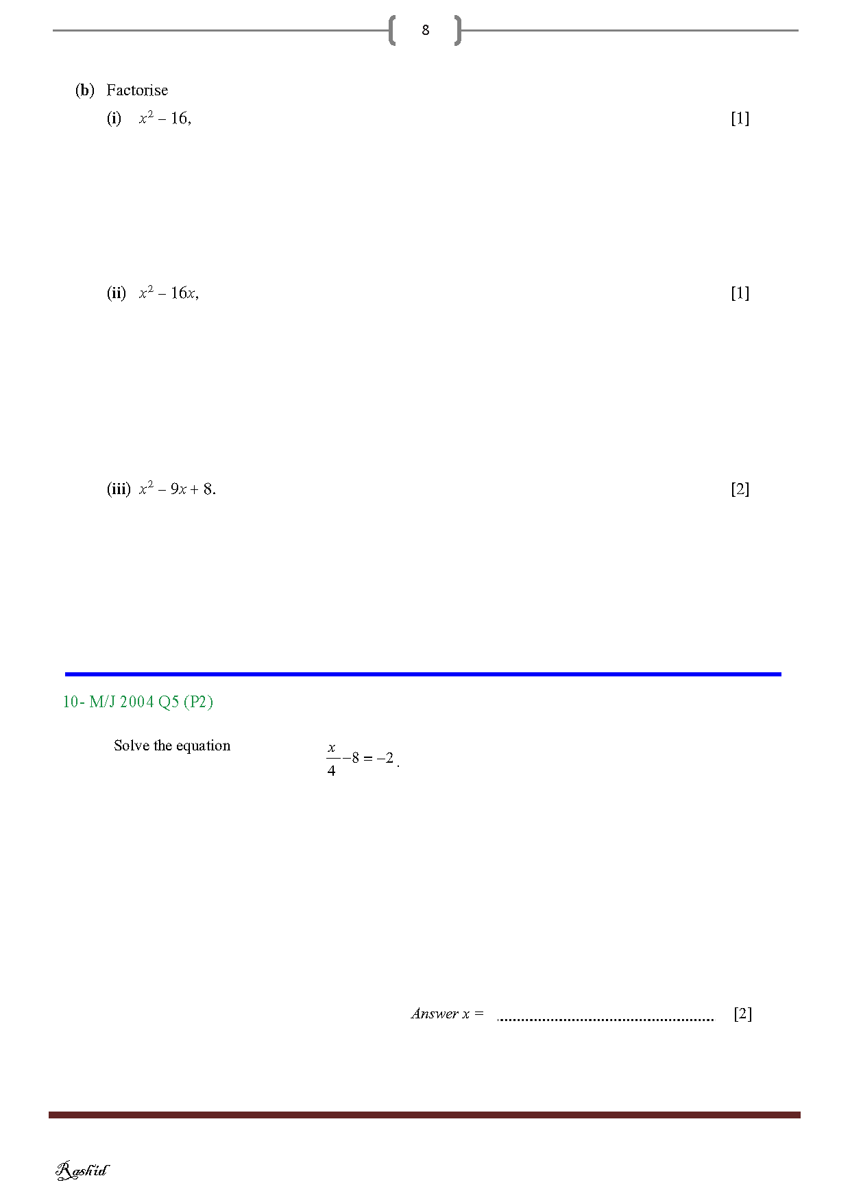Cambridge General Math , Practice Book - Notes - Dr. Rashid Jebreel ( 2025 )