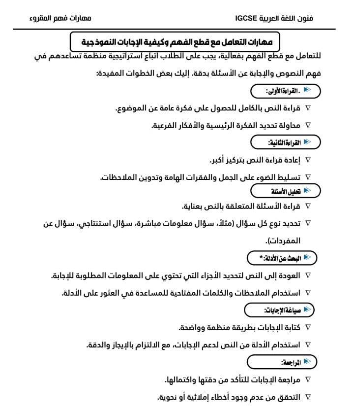 Edexcel O.L Arabic as a first language (4AA1) Study Notes with Past Papers Mohamed Gaber