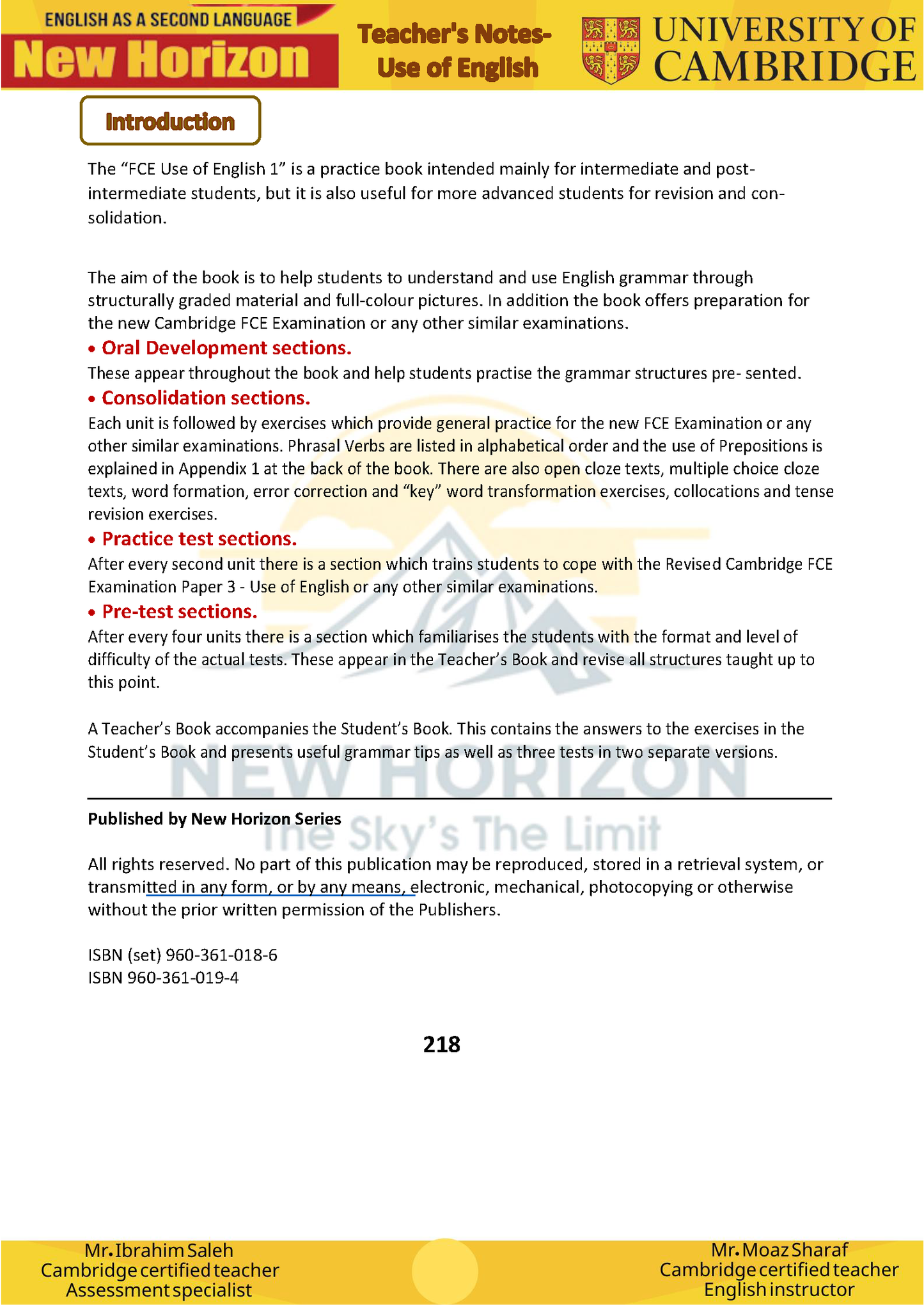 New Horizon Cambridge Primary (Y8) English as a Second Language (0876) Package (Notes-Classified-Past Papers)