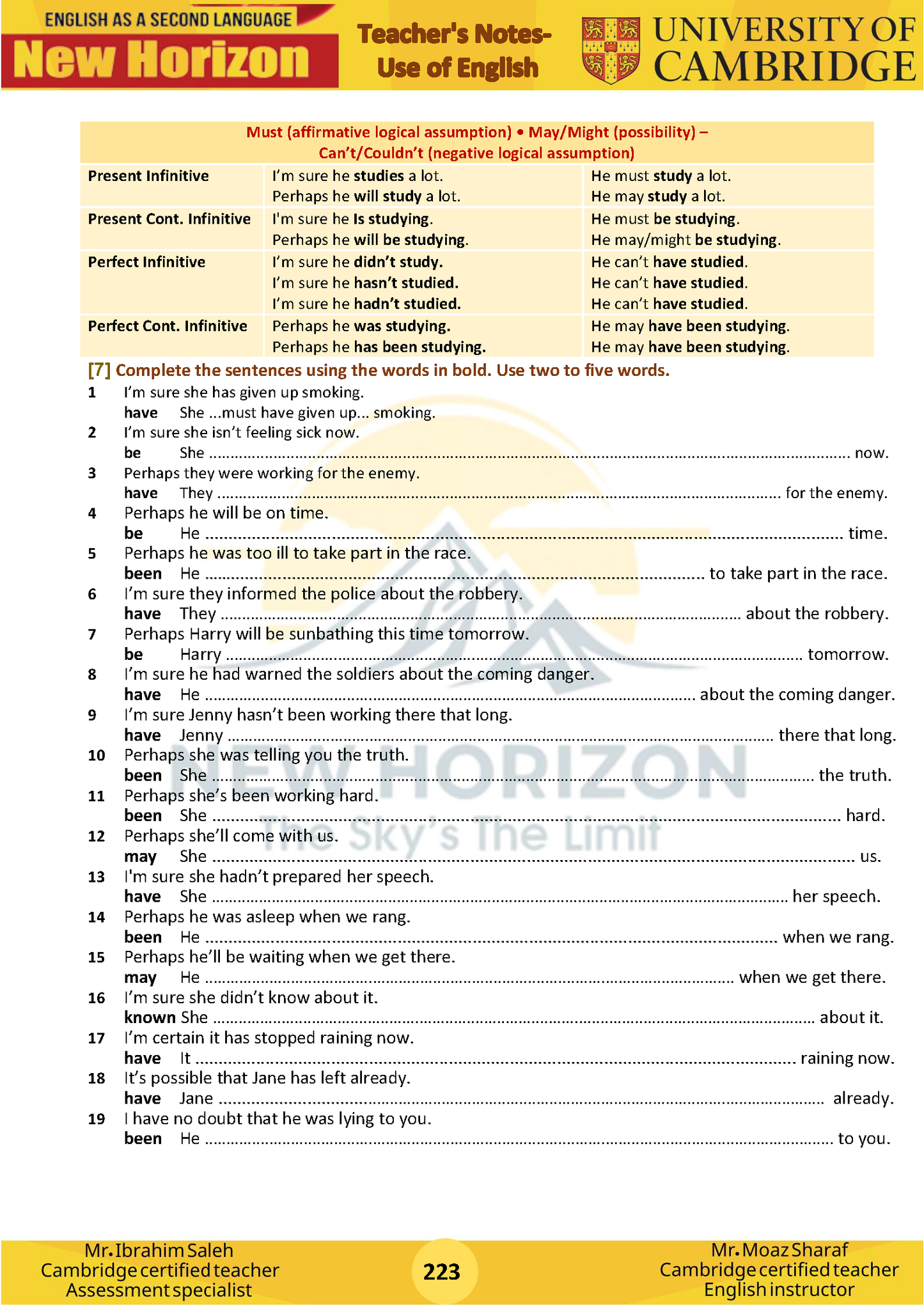 New Horizon Cambridge Primary (Y8) English as a Second Language (0876) Package (Notes-Classified-Past Papers)
