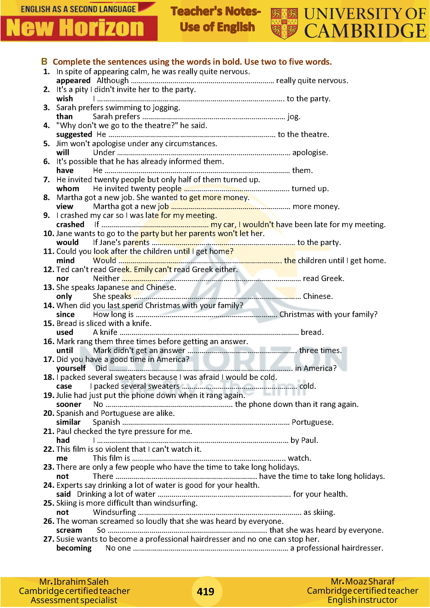 New Horizon Cambridge Primary (Y8) English as a Second Language (0876) Package (Notes-Classified-Past Papers)