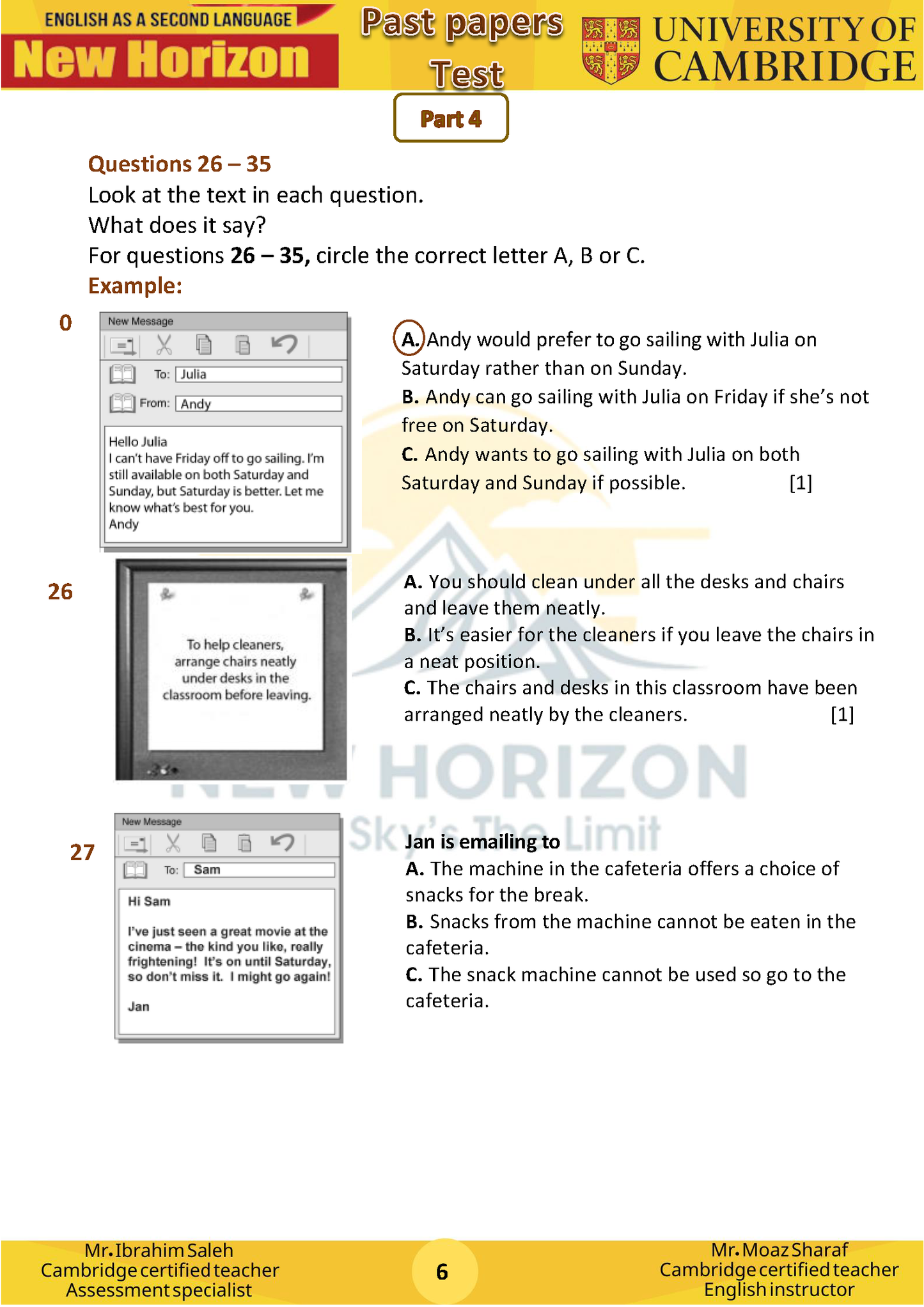 New Horizon Cambridge Primary (Y8) English as a Second Language (0876) Package (Notes-Classified-Past Papers)