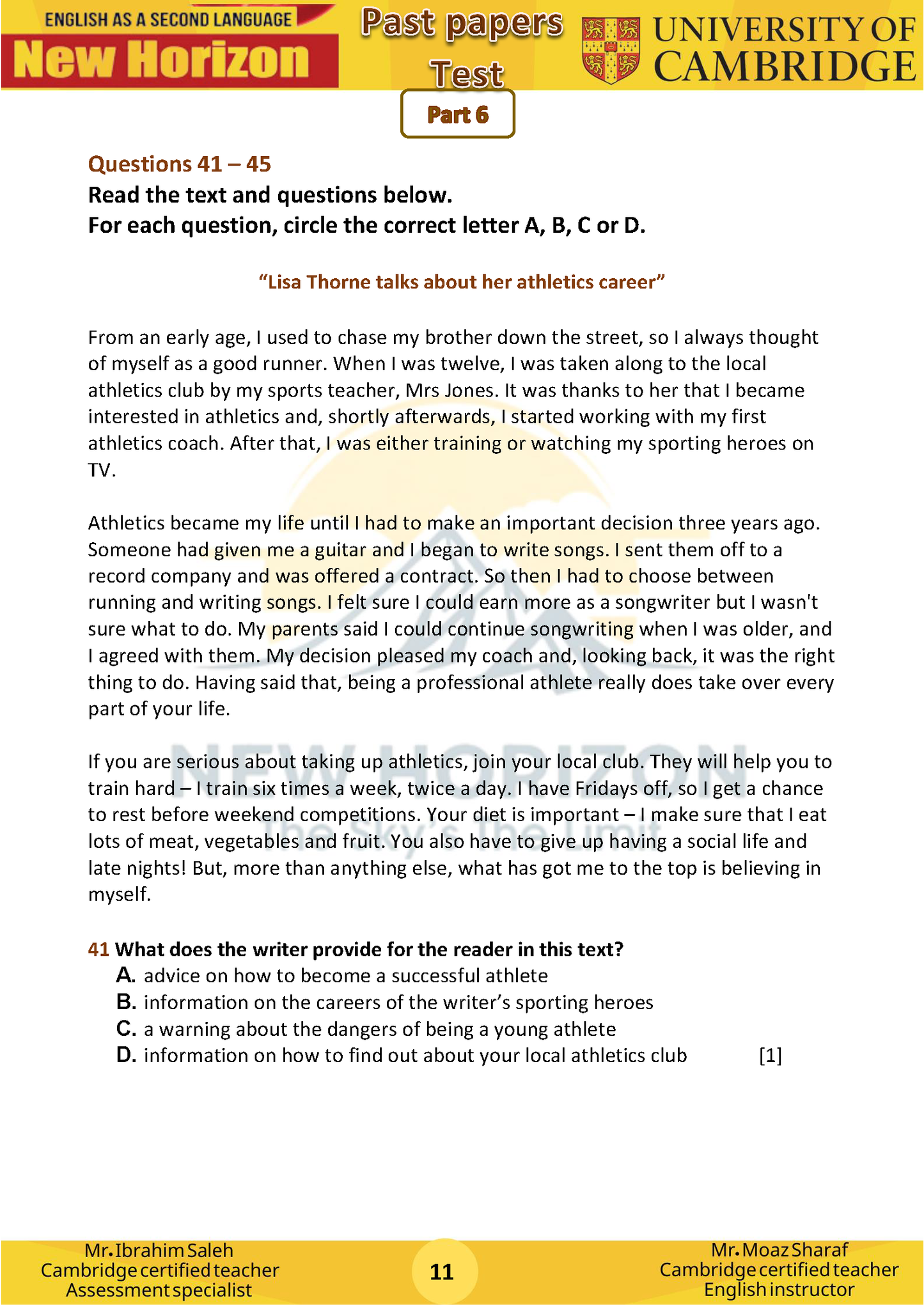 New Horizon Cambridge Primary (Y8) English as a Second Language (0876) Package (Notes-Classified-Past Papers)