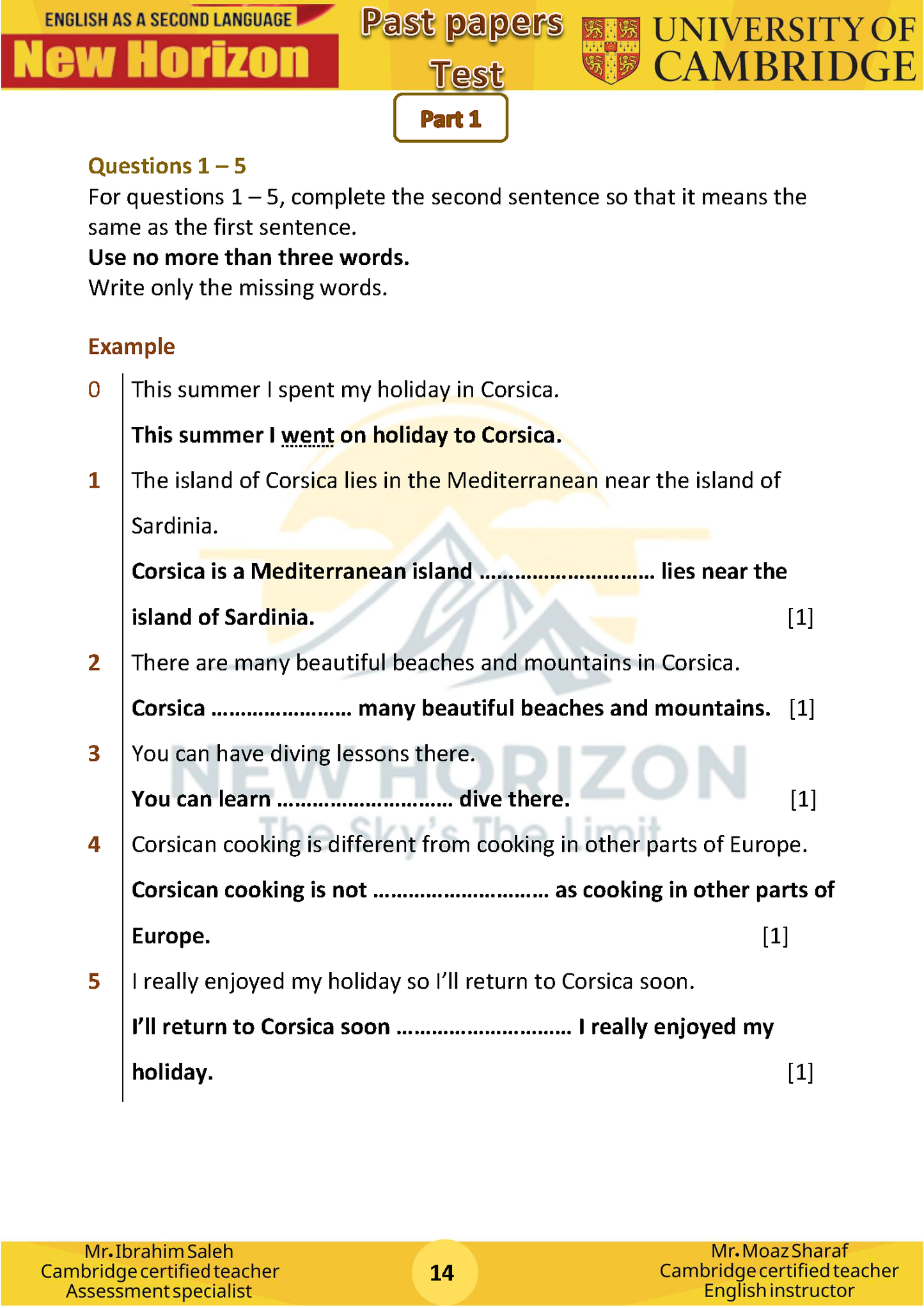 New Horizon Cambridge Primary (Y8) English as a Second Language (0876) Package (Notes-Classified-Past Papers)