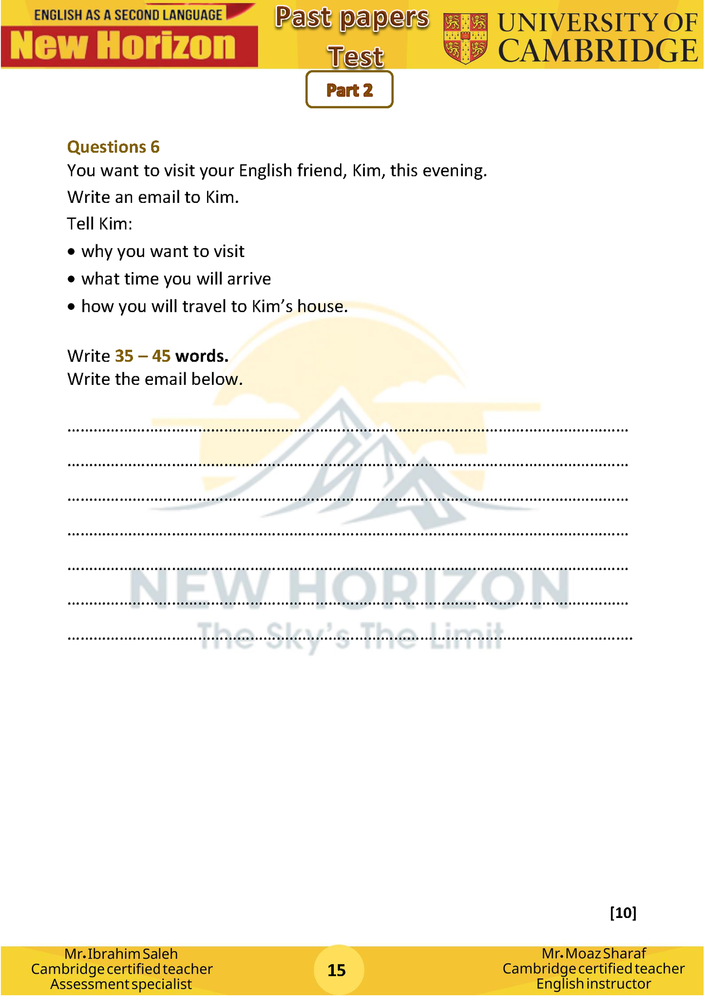 New Horizon Cambridge Primary (Y8) English as a Second Language (0876) Package (Notes-Classified-Past Papers)