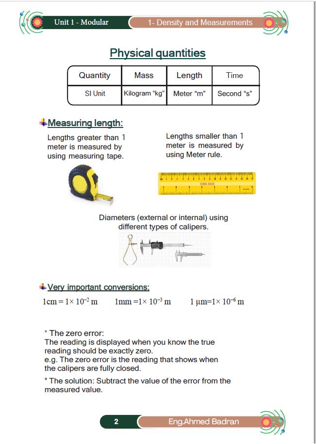 Edexcel O.L Physics Modular Notes Unit 1 Dr. Ahmed Badran