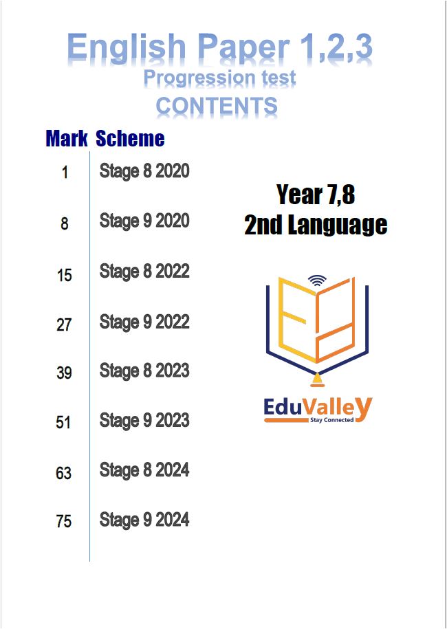Cambridge Checkpoint 2 Year 8 English as a Second Language (0876) Mark Scheme From 2015-2025