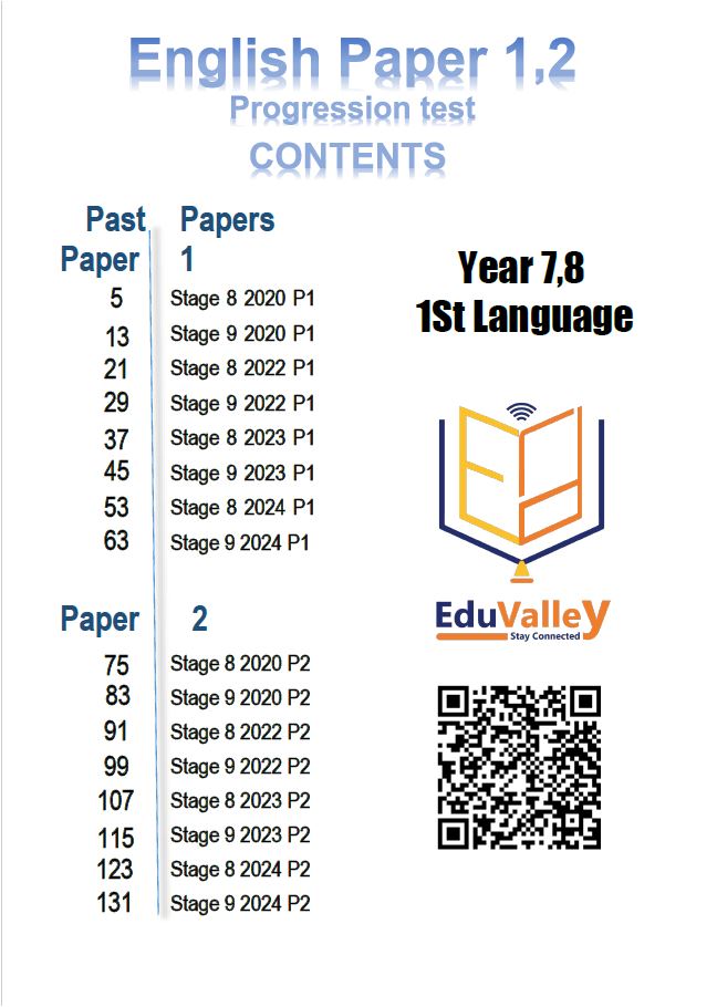 Cambridge Checkpoint 2 Year 8 English progression test (0861) Paper 1,2 ( 2020 - 2024 ) Stage 8,9
