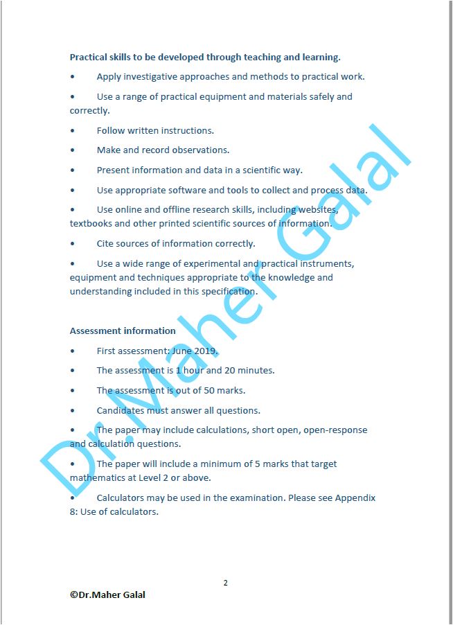 Edexcel A.S Biology (WBI13) Unit: 3 Study Notes Maher Galal