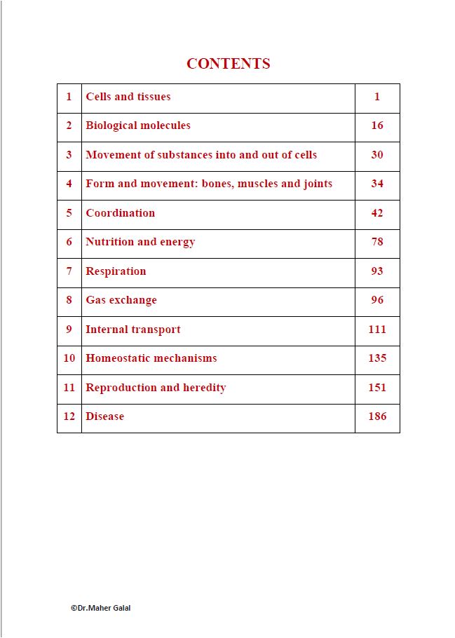 ملاحظات Edexcel OL Human Biology (4HB1) ماهر جلال