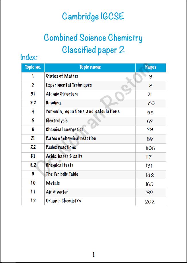 Cambridge O.L Combined Science (0653) Classified P2,4 With M.S Nouran Rostom 2026