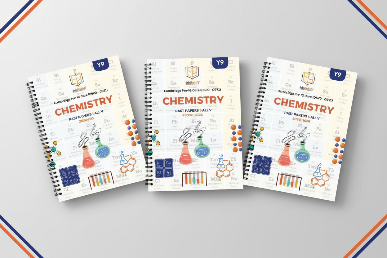 Year 9 Chemistry Past Papers Coil-Bound Books Mockup