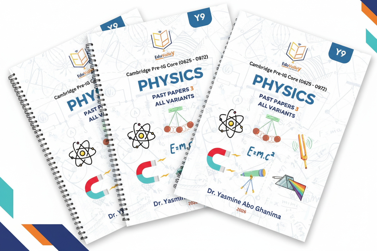 Year 9 Physics Past Papers 3-Book Coil-bound Mockup