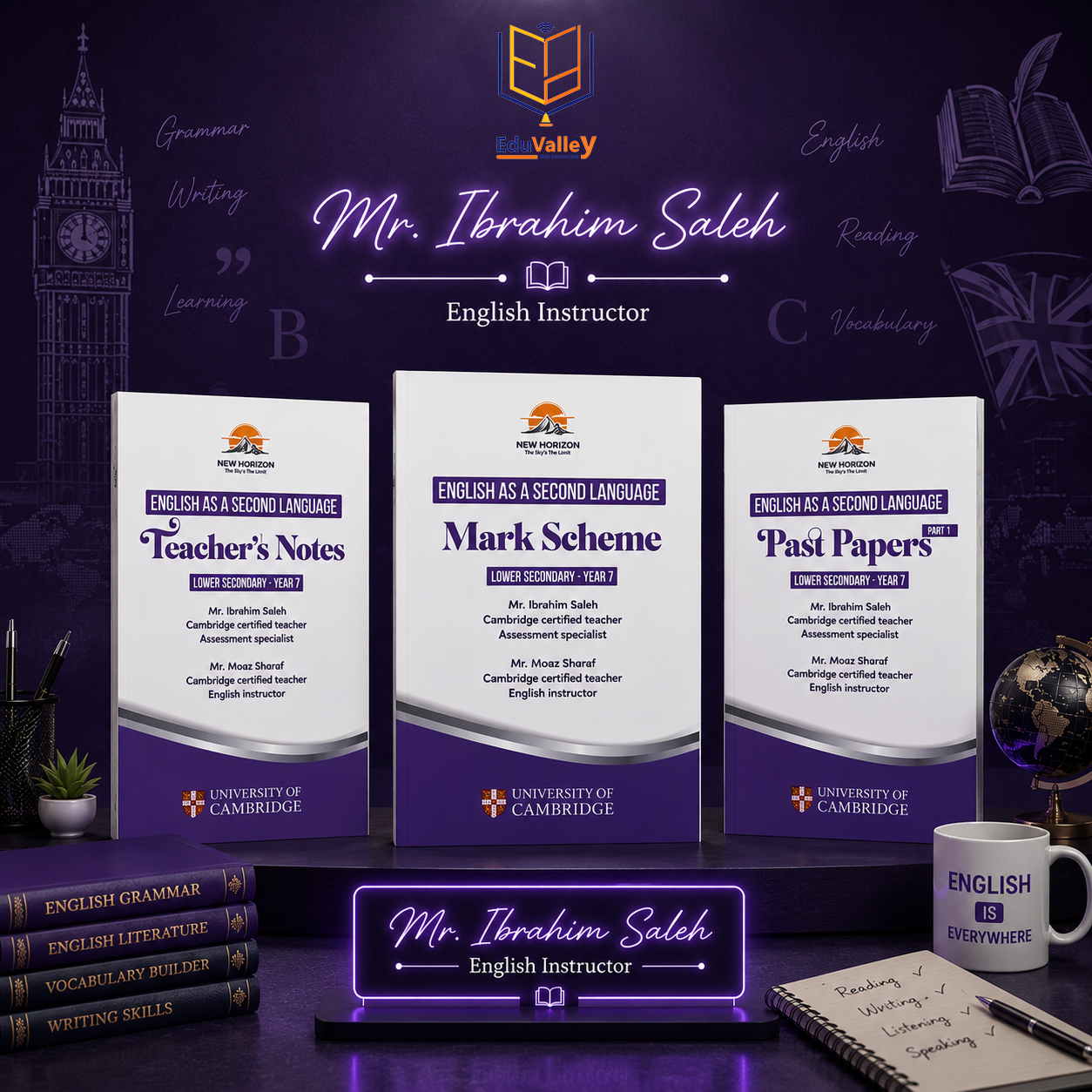 Cambridge Year 7 English as a Second Language (0876) Package (Notes-Classified-Past Papers) New Horizon 2026-2027