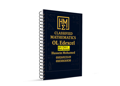Edexcel O.L Maths Modular A (4MA1 / unit 1H) Classified With Mark Scheme (QR videos Answers) Dr. Hussein Mohamed 2026-2027