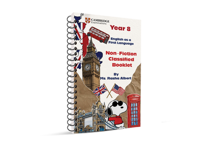 Cambridge Year 8 English (0861) - Package (Notes ,Classified) Ms. Rasha Alpert Edition 2026-2027