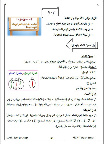 ملاحظات دراسية مع ورقة سابقة لمادة اللغة العربية كلغة أولى (4AA1) من Edexcel OL عبد الرحمن حسن