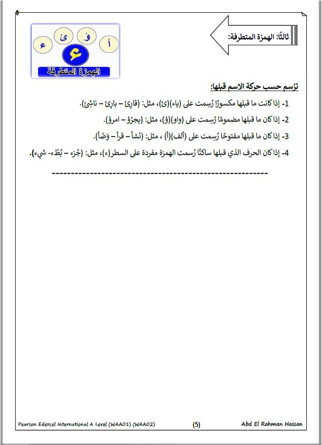Edexcel A.L Arabic (WAA01) العراب) Study Notes With Past Paper Abd elrahmam hassan