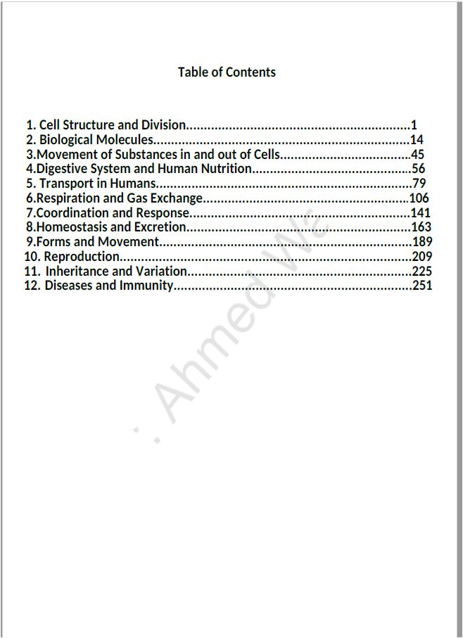 تصنيف Edexcel OL Human Biology (4HB1) أحمد وائل