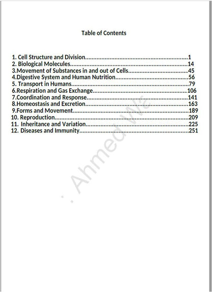 تصنيف Edexcel OL Human Biology (4HB1) أحمد وائل