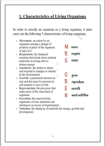ملاحظات Edexcel OL Human Biology (4HB1) أحمد وائل