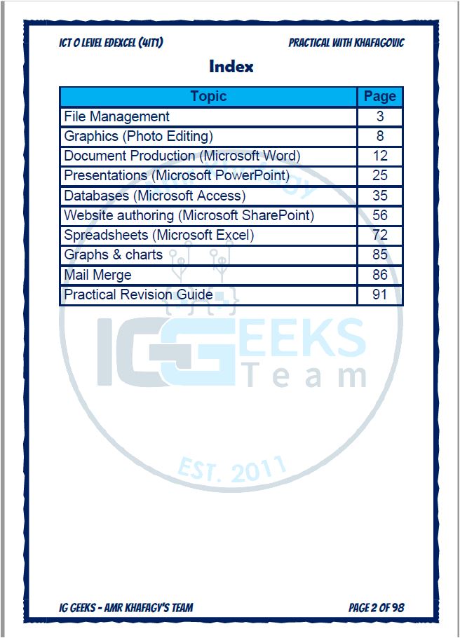 مذكرات OL EDEXCEL ICT، مصنفة، أوراق سابقة، حزمة عمرو خفاجا