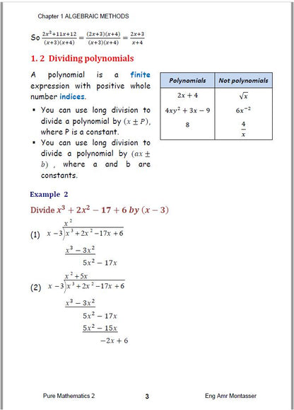 Edexcel A.S Maths (WMA11-WMA12) Pure 1,2 Notes,Classified Amr Montasser