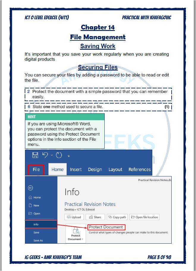 مذكرات OL EDEXCEL ICT، مصنفة، أوراق سابقة، حزمة عمرو خفاجا