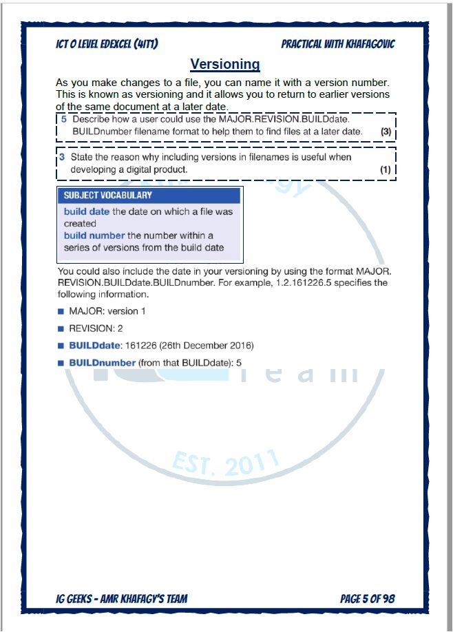 مذكرات OL EDEXCEL ICT، مصنفة، أوراق سابقة، حزمة عمرو خفاجا