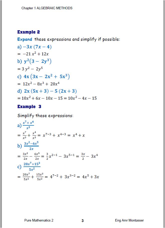 Edexcel A.S Maths (WMA11-WMA12) Pure 1,2 Notes,Classified Amr Montasser