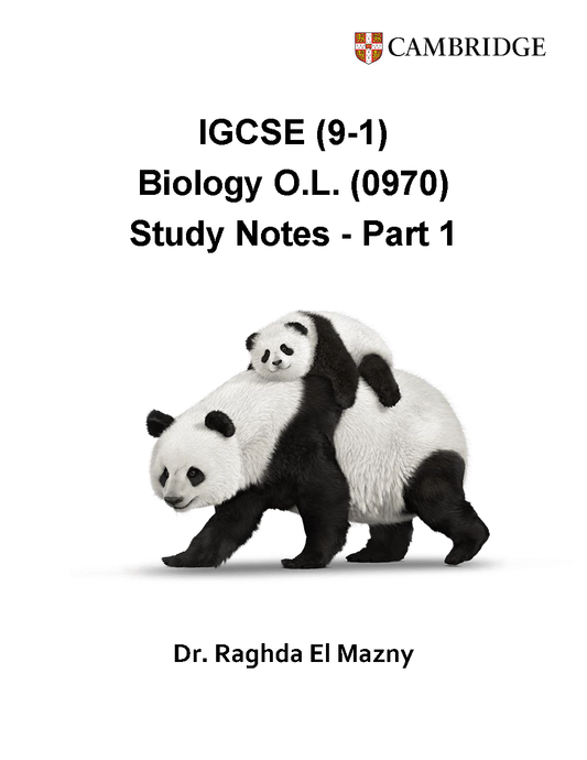 Cambridge O.L Biology (0610/0970) Package Notes, Classified, P.P Dr. Raghda El Mazny  2026