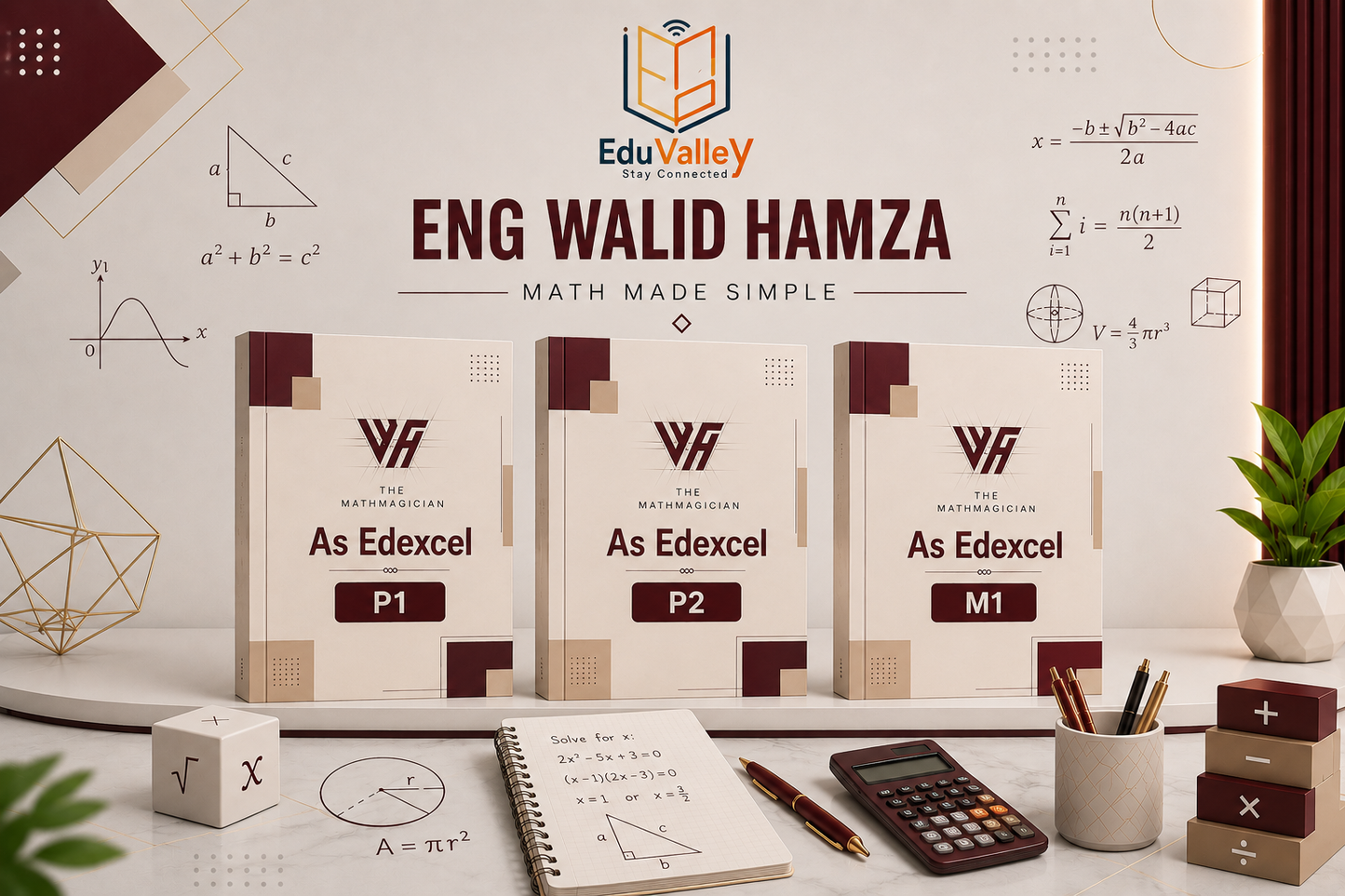 Edexcel IAS Mathematics | Pure Mathematics P1 & P2, M1 Classified Questions | Eng. Walid Hamza | 2026–2027