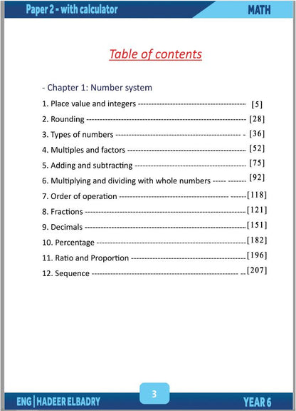 Cambridge Primary Year 6  (0096) Maths Classified With Answers Eng. Hadeer Elbadry