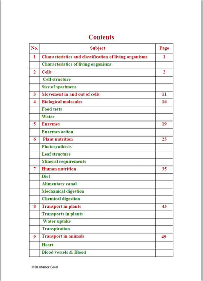 Cambridge O.L Combined Science (0653) Notes Maher Galal