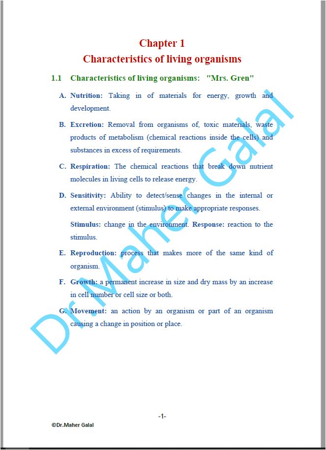 Cambridge O.L Combined Science (0653) Notes Maher Galal